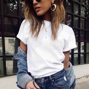 Women Tees Short Sleeve Autumn O-Neck Female T Shirts White Black Casual Basic Classic Summer Tops Clothes Coson Store 210623