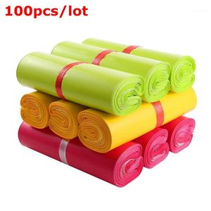 Gift Wrap 100Pcs /lot Colored Mailer Plastic Garments Bag Mailing Bags Express Packaging Envelope Courier