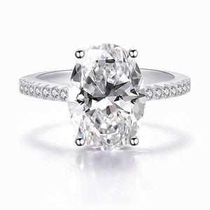 Sterling Classic 925 Silber Ring Set Ovalschliff Diamant Cz Verlobung Ehering Ringe für Frauen Braut