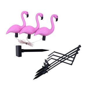 Solar Flamingo Stake Light Lanterna Powered Pathway Luzes Ao Ar Livre Jardim Impermeável Jardim Decorativo Lâmpada de Jardim