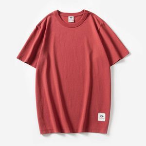 Męska koszulka T-shirt Solid Kolor Men Thirt krótkie rękawie Mężczyźni Summer Casual Tops 100% bawełniany moda Slim Basic Tops Pakiet tkanin P0811