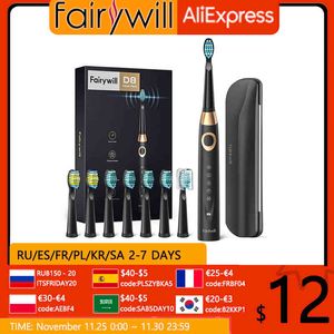 Fairywill sonic electric toothbrush mod spare toothbrush head waterproof rechargeable powerful and clean