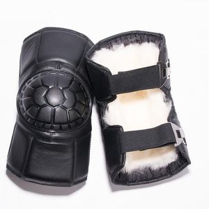 Motorcycle Armor Winter Warm Kneepad Motorbike Riding Knee Pads Cow Leather Windproof Scooter E-bike Motocross Protective Guards