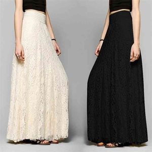 Mode Weiß Silber Hohe Taille Party Wear Maxi Weibliche Faltenröcke Stil Damen Damen Langer Sommerrock 210629