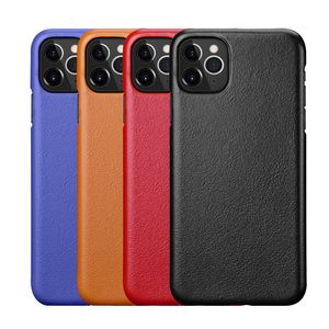 Casos de telefone celular de couro genuíno para iPhone 11 caso choque à prova de choque 11 pro capa coque duro coque para iphone x xs max funda