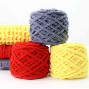 1pc 100g / set stickning garn chunky mjuk mjölk bomull trådar blandad chenille ull garn virka trådar för DIY hatt halsduk trådlinjer y211129