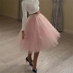 Quality 5 Layers Fashion Tulle Skirt Pleated TUTU s Womens Lolita Petticoat Bridesmaids Midi Jupe Saias faldas 210619