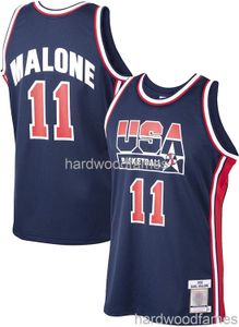 Stitched Malone Basketball Jersey # 11 1992 Dream Team Jersey Custom Men Women Youth Basketball Jersey XS-5XL 6XL