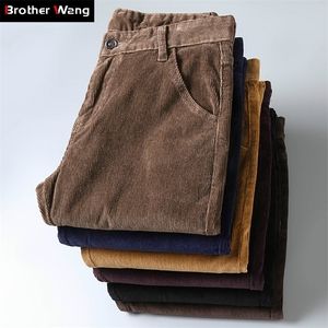 6 cor grega corduroy corduroy casual estilo inverno estilo de negócios estiramento regular fit calças macho marca roupas 220311