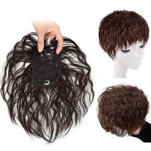Syntetiska peruker hår topper hårstycke Top toupee kvinnor kinky curly corn nature skägg ersättning klipp i