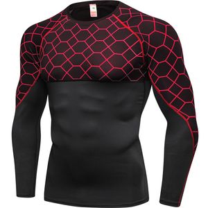 Summer Fitness Long Sleeve T Shirt Men Sportswear Compression Shirt Quick Dry Bodybuilding Tights Clothes Gyms T-shirts Men 210421