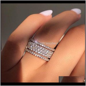 Cluster Full Wheel Diamond Ring Bridal Wedding Engagement Rings for Women Gift Willl och Sandy Fashion Y2YDO G0UIA