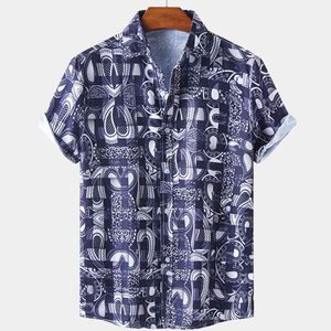 Paisley print tröjor män sommar casual mens aloha tröja strand semester hawaiian camisas patchwork andas chemise homme 210524