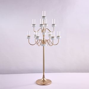 No candles including)11 head gold candle holder decorative table centerpiece modern 7 heads candle stick for decoration