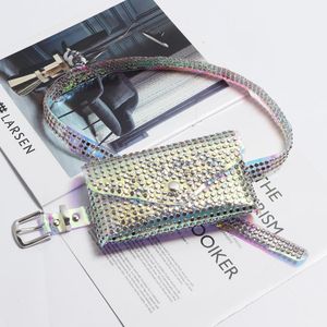 Wholesale trendy fanny packs for sale - Group buy Mihaivina Trendy Women PVC Transparent Jelly Bag Rivet Fanny Pack Waist Belt Bags Female Small Phone Shoulder Chest