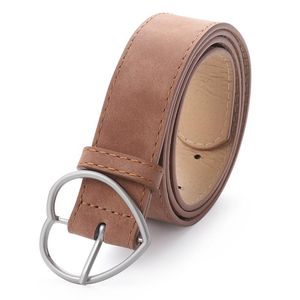 Belts 103cm Women Belt Fashion Waist PU Leather Metal Buckle Heart Pin For Ladies Leisure Dress Jeans Wild Waistband GIFTS