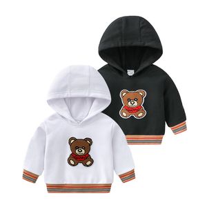 Baby Jungen Mädchen Kleidung Winter Frühling Nette Bär Hoodies Kinder Streifen Pullover Tops Baumwolle Sweatshirt Kinder Kleidung