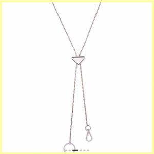 Mens Womens Designer Necklace Fashion Triangle Silver Necklaces Sweater Chain Pendant Neckwear For Women Luxury Jewelry Key Chain Box Nice