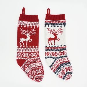 Рождественская елка носок Санта-Клауса конфеты подарочные носки снежинки лось узор украшения кулон Xmas вечеринка висит декор поставки BH4859 Tyj