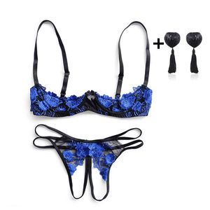 Yeni açık kasık külot iç çamaşırı seti kadın lingerie seksi baştan çıkarma iç çamaşırı açık göğüsler küçük göğüsler push up sutyen x0526