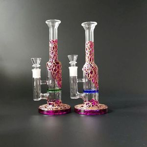 Commercio all'ingrosso Beecomb perc Narghilè Tipo dritto Stile Bong Pipa ad acqua con ciotola di vetro Olio Dab Rigs Narghilè Tubi per fumatori 14,5 mm Giunto femmina Vetro inebriante WP533