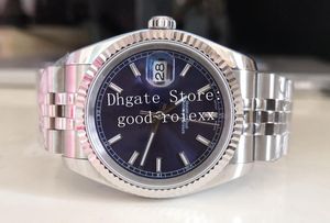 18 Stile 36mm Orologio Orologi da uomo Automatico 2813 Movimento Blu Argento Quadrante Giubileo Bracciale BP Factory 116234 Data Diamante Cristallo 116200 BpF V2 Orologi da polso