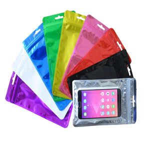 12x22cm Empty Mobile phone cellphone dust bags Aluminum Plated USB Data Cable Packaging Bag Mask Pouch A216235