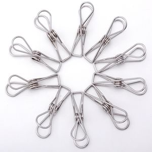 5 cm Frühling Kleidung Clips Rack Edelstahl Pegs Für Socken Fotos Hängen Racks Teile Praktische Tragbare Halter Zubehör A21705