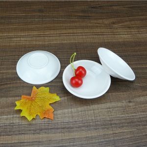 Plastic Seasoning Dish Round White Sauces Plate Snacks Dishes Storage Trays Saucer Food Container