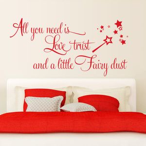 Red characters 8358 LOVE Bedroom Living Room Backdrop Removable Waterproof Vinyl diy wall art stickers home decor 210420