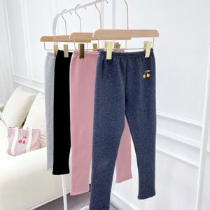 Leggings per ragazze in pelliccia invernale di alta qualità Pantaloni per bambini in velluto spesso Pantaloni per bambina in cotone colorato con elastico in vita caldo