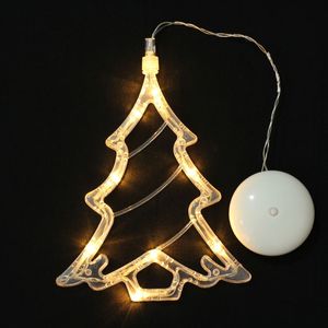 Christmas Bell Snowman Star Lights Strings Holiday Window Decor LED Sucker Light Battery Powered Xmas Garland for Home Decoration Lamps