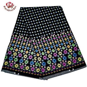 Fattoria Stile Poliestere Cera Stampe Tessuto Abito Da Cucito Floreale Tessuto Africano 6 Yards/lot tessuto per Abito Da Festa FP6377 210702