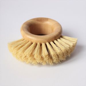 Spazzola per la pulizia di frutta e verdura, spazzole per la pulizia della maniglia circolare, Full Circle The Ring Bamboo Cleaner Scrub per utensili da cucina Colore naturale DH8077