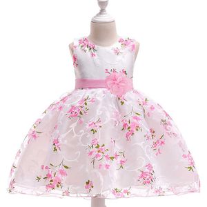 Perakende Frock Butikler Çiçek Kız Gelinlik Sevimli Nakış Aplikler Genç Kızlar Communion Doğum Günü Elbise L1851 Q0716
