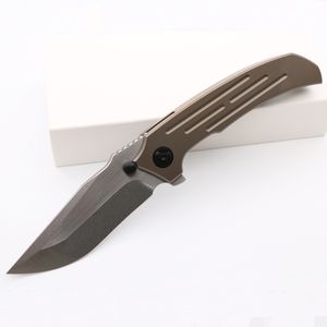 Smke Knives Custom Norsem Flipper Pocket Folding Knife Satin DC53 Blade Bronze Anodized Titanium Handle Tactical Survival Knives