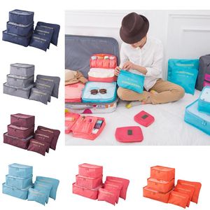 Depolama Çantaları 6pcs/Set Seyahat Organizatörü Moda Su Geçirmez Büyük Kapasite Giysileri Sıralama Paketi Ayakkabı Paketleme Küp Bagstorage