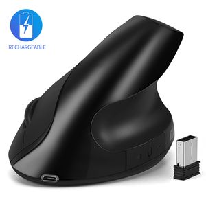 SeenDa Mouse verticale wireless ricaricabile 2.4G Mouse ottico ergonomico ad alta precisione con DPI regolabile 800/1200/1600