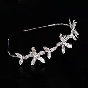 Haarclips Barrettes Voller Strassstein Blume Braut Stirnband Hochzeit Tiara Accessoires Schmuck Mode Pers￶nlichkeit Wald Kopfbedeckung Frauen hai