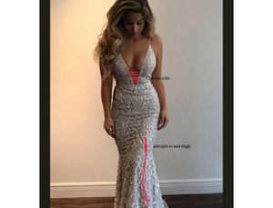 2022 Plus Size Arabski ASO EBI Szampan Mermaid Beach Sukienka ślubna Spaghetti Lace Beaded Tulle Suknie Ślubne Suknie ZJ221