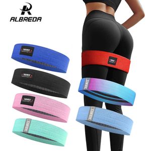 Albreda Menwomen Materiały HIP Oporność Bands Booty Leg Ćwiczenia Elastyczny zespoły do ​​siłowni Joga Rozciąganie Trening Trening Fitness FE347 H1026