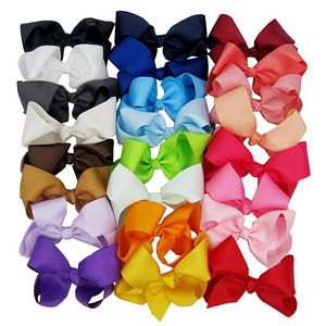 Wholesale 6 inch solid Color Ribbon Hair Bows with Alligator Clips baby Hairpins Children Hair Accessories 40colors fast