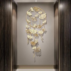 Wall Stickers Chinese Luxury Wrought Iron Ginkgo Leaf Sticker Ornaments Home Livingroom Decoration El Store Mural Crafts