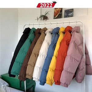 Mäns Down Parkas 2022 Män Rolig Färgglada Bubbla Coat Winter Jacket Mens Streetwear Hip Hop Parka Male Koreansk Svart Kläder Puffer