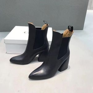 New arrival Fashion Women Brushed Rois platform Boots Top Cowskin Leather Nylon fabric Martin Boot with Removable Pouch Black white Ladies Outdoor Booties Shoes