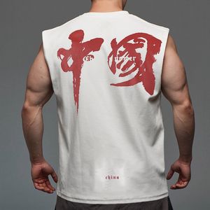 Erkekler Bırak Omuz Mektubu Baskılı Tank Top Streetwear Hip Hop Erkek Yelek Kolsuz Komik Gevşek Stil Tee Gömlek Adam Büyük Boy