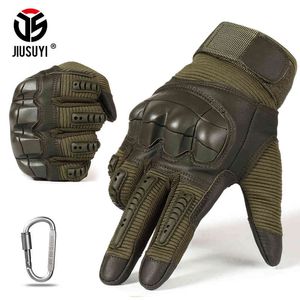 Volle Finger Taktische Armee Handschuhe Militär Paintball Schießen Airsoft PU Leder Touchscreen Gummi Schutzausrüstung Frauen Männer