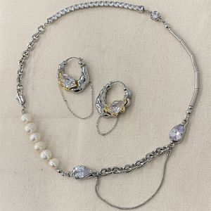 Perle Zirkon Halskette großhandel-Niche Zirkon Perle Kette Nähen Halskette Kalt Stil Design Einzigartige Schlüsselbein Wild Trend Schmuck Weibliche Zubehör