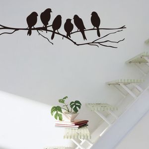 Duvar Çıkartmaları Modern Ev Dekor 6 Kuşlar Şube Vinil Oturma Odası Çocuklar Bebek Kreş Yatak Odası Dekor 8216. Dekorasyon Sanat Çıkartması 210420