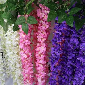 Wholesale artificial flowers for room decoration for sale - Group buy Rattan Strip Wisteria Artificial Flower Vine For Wedding DIY Craft Home Party Kids Room Decoration DFDS889 Decorative Flowers Wreaths